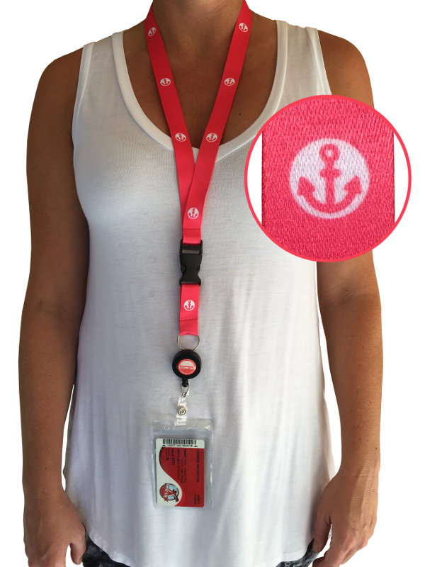 Lanyard for Cruise Card [2 Pack] Anchor Design (Pink)